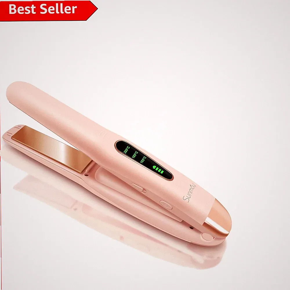 Mini Wireless Haarglätter & Lockenstab mit Titanplatten - Ideal für Reisen