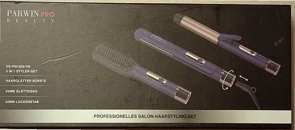 PARWIN PRO BEAUTY 3 In 1 Styling Set, Beinhaltet Glätteisen 25mm Lockenstab 32mm