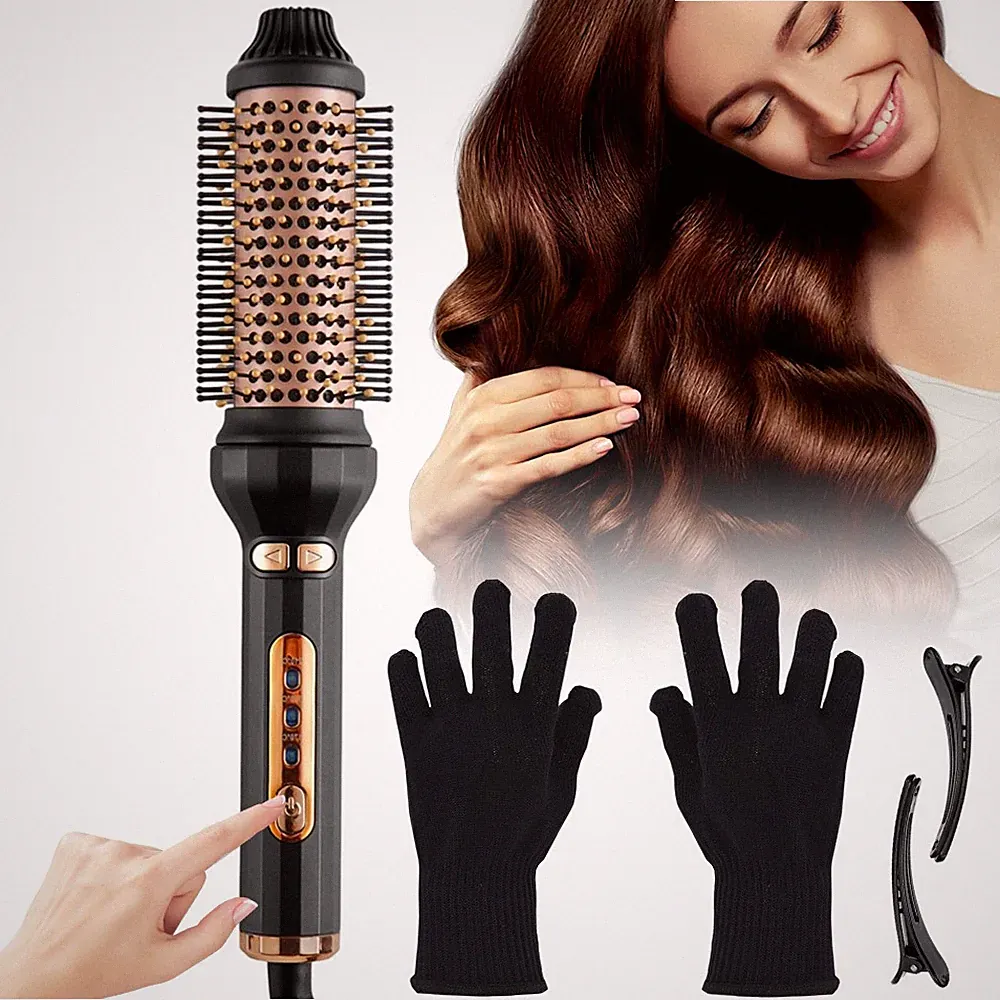 Professionelle Keramik Stylingbürste 30mm Locken und Glätten 3 Stufen Haartool