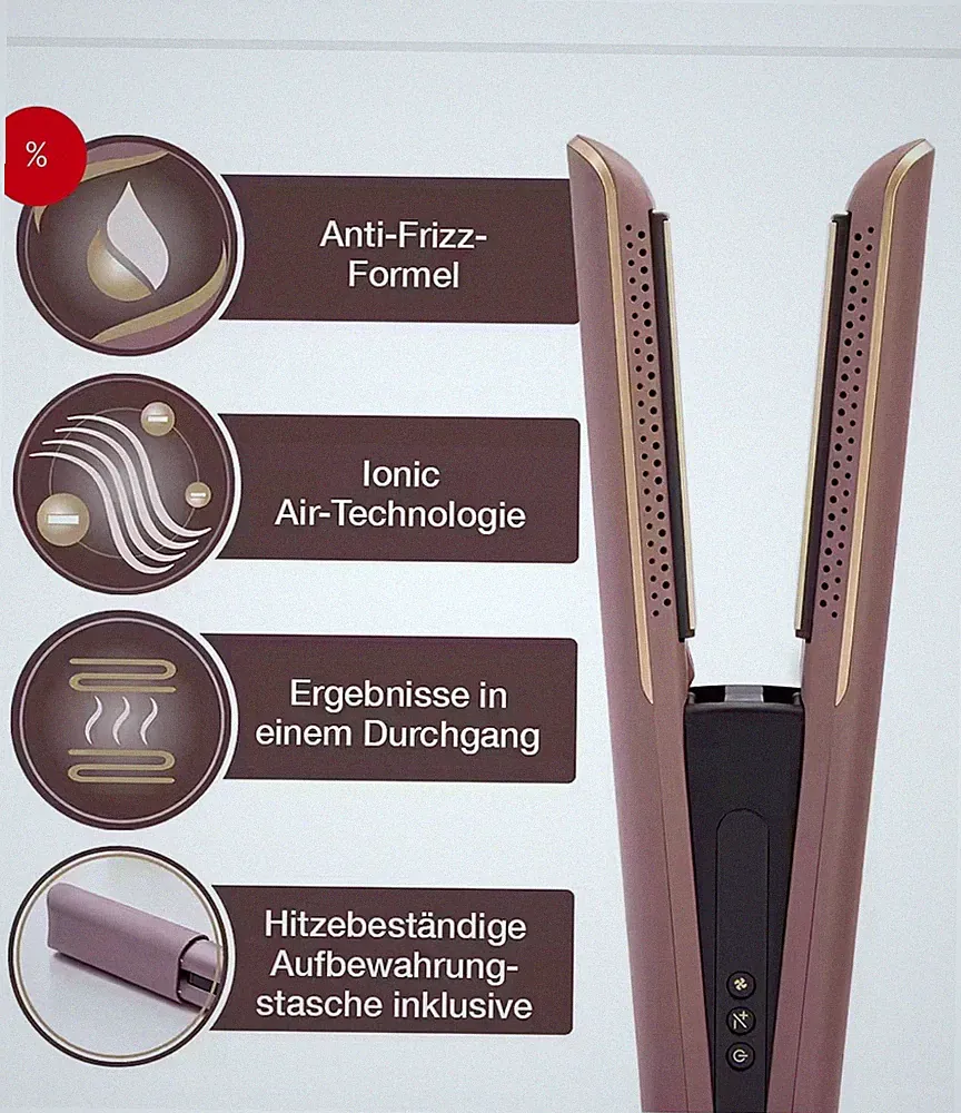 Remington AirVive Glätteisen rosa, Ionic Air-Technologie, 5 Stufen bis 230°C