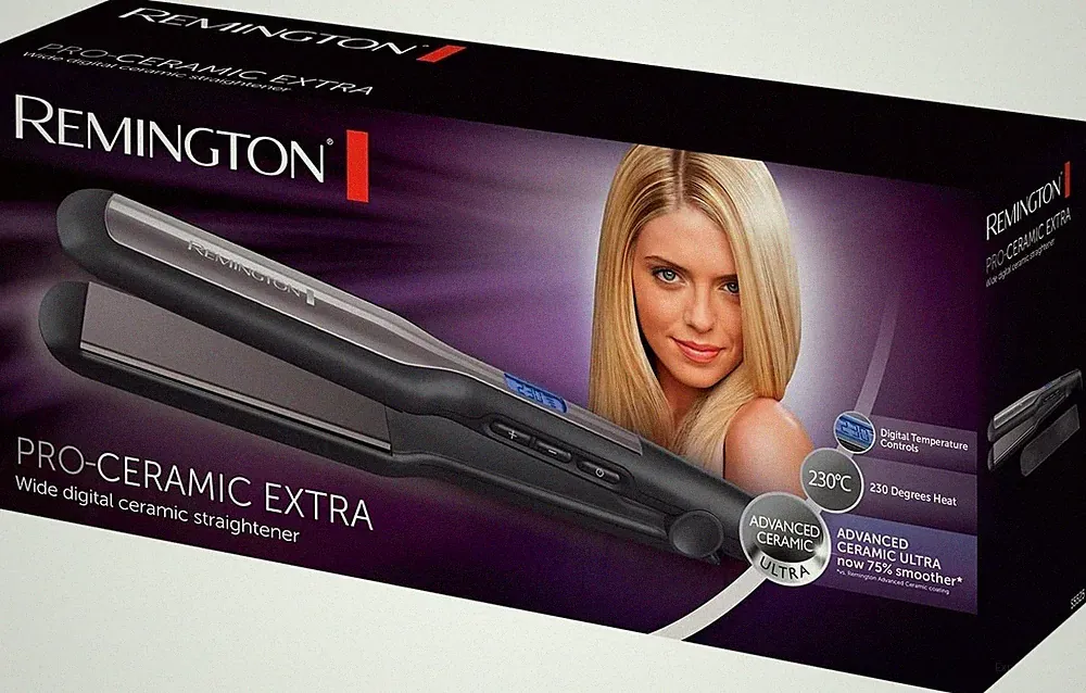 Remington Digital Display Pro Ceramic Extra Wide Plates Haarglätter S5525
