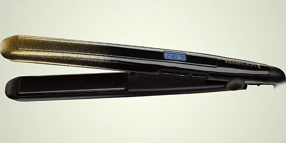 Remington Glätteisen GoldDust S5208 Haarglätter Keramik schwarz gold