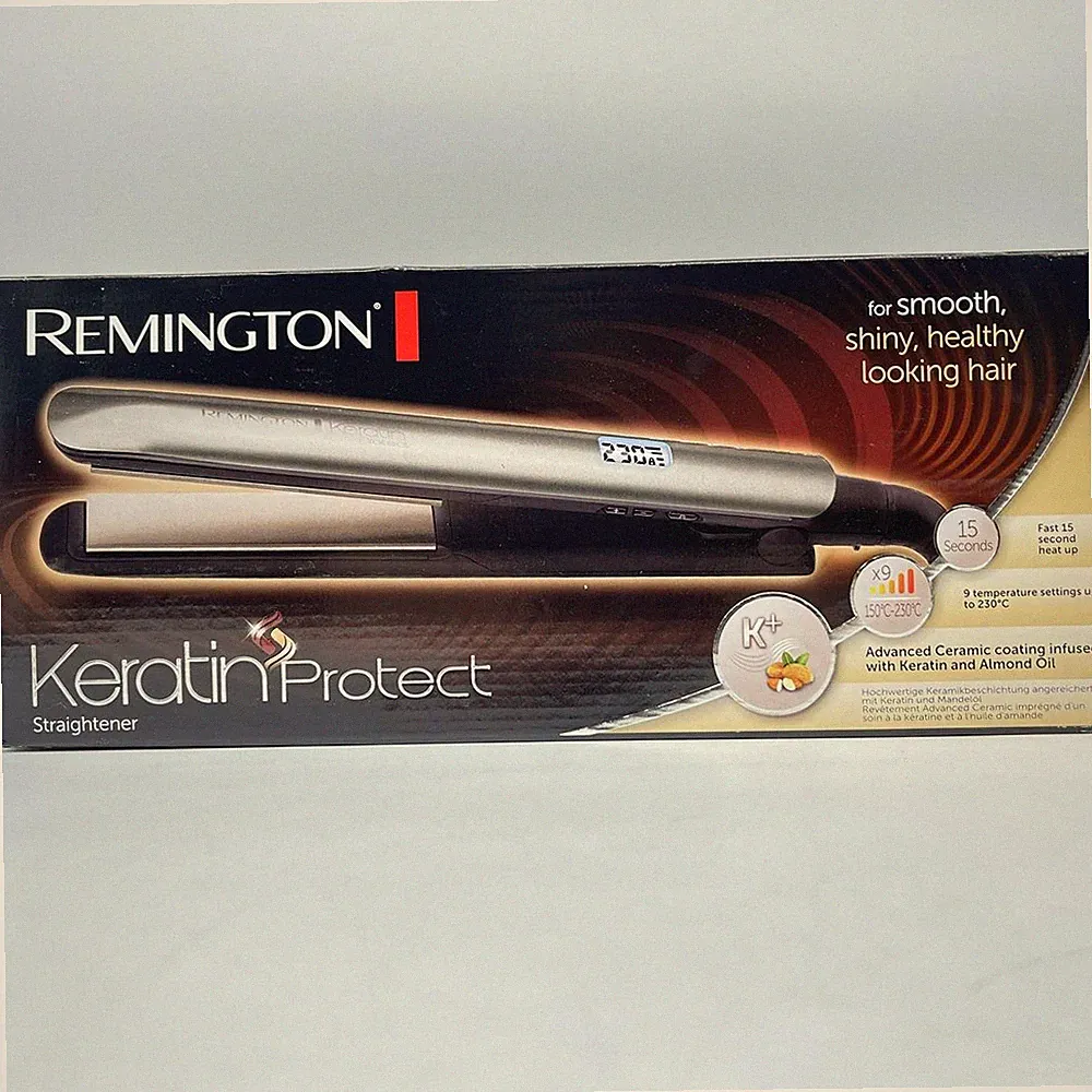 Remington Glätteisen Keratin (hochwertige Keratin-Keramikbeschichtung mit Mandel