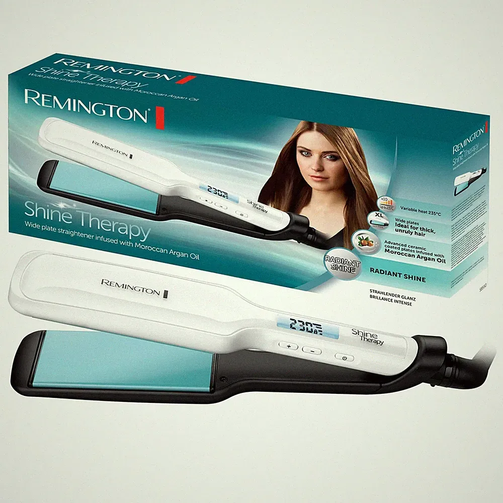 Remington Glätteisen S8550 Shine Therapy Keramik 235°C Türkis Breit