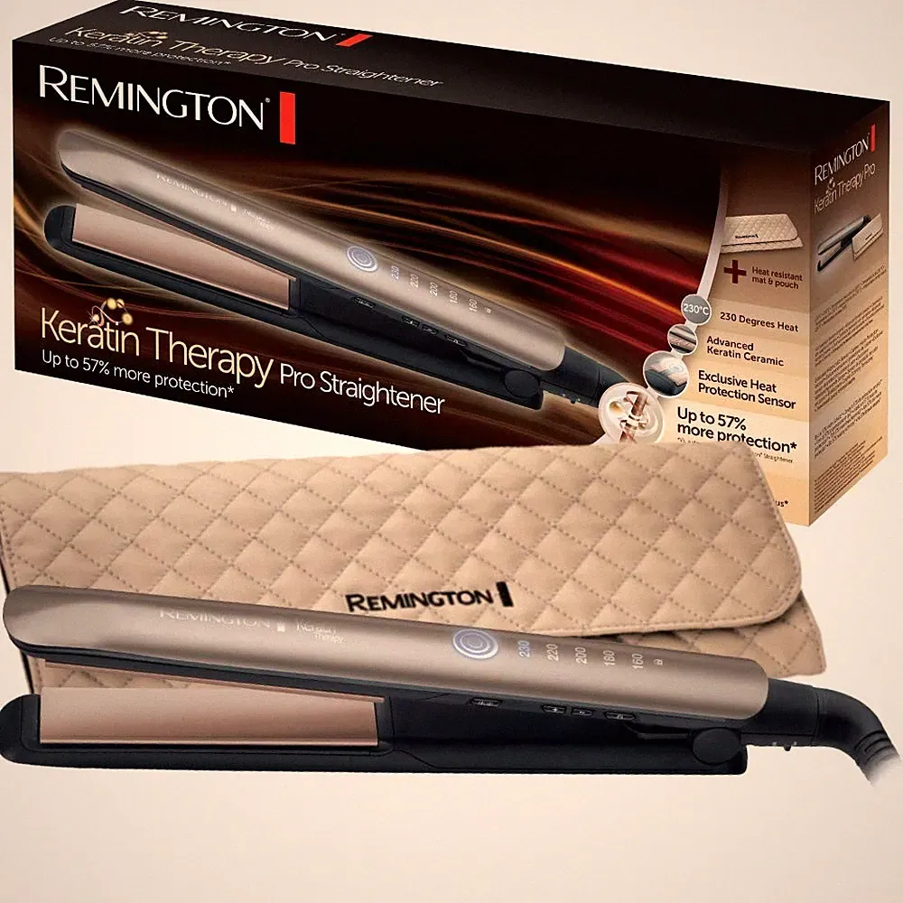 REMINGTON Haarglätter Glätteisen S8590 Keratin Therapy Hitzeschutzsensor 5Stufen