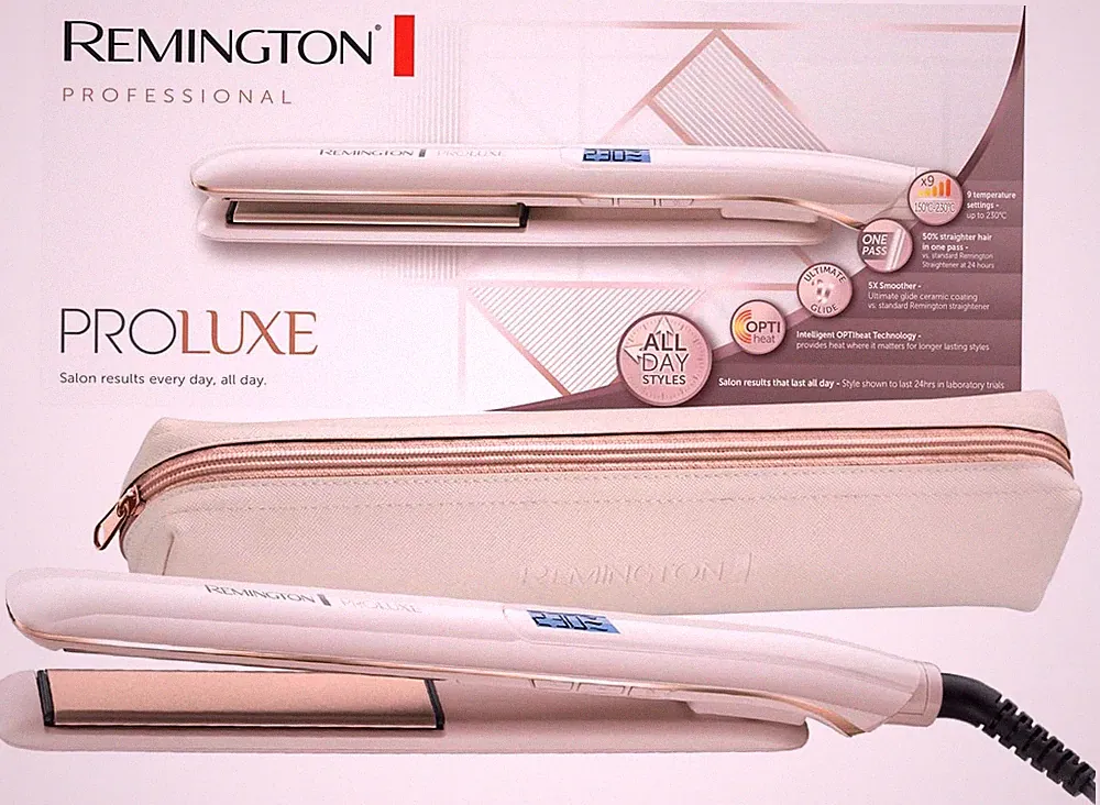 Remington Proluxe Haarglätter S9100 Keramikplatten 150–230°C LCD