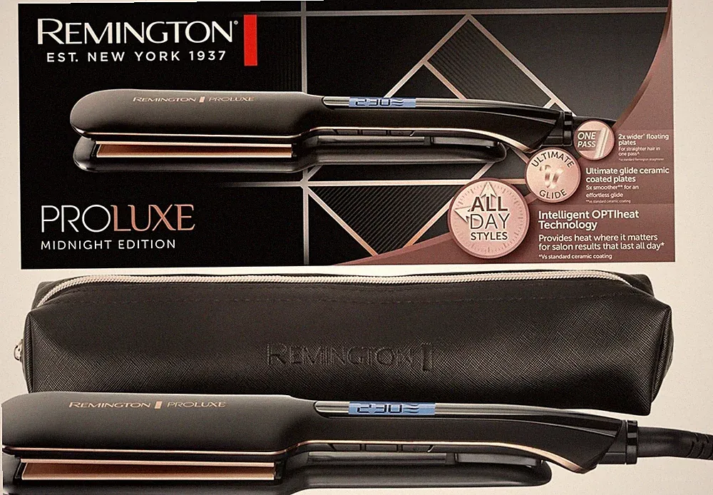 Remington Proluxe S9150B OPTIheat Technologie Glätteisen Haarglätter Display