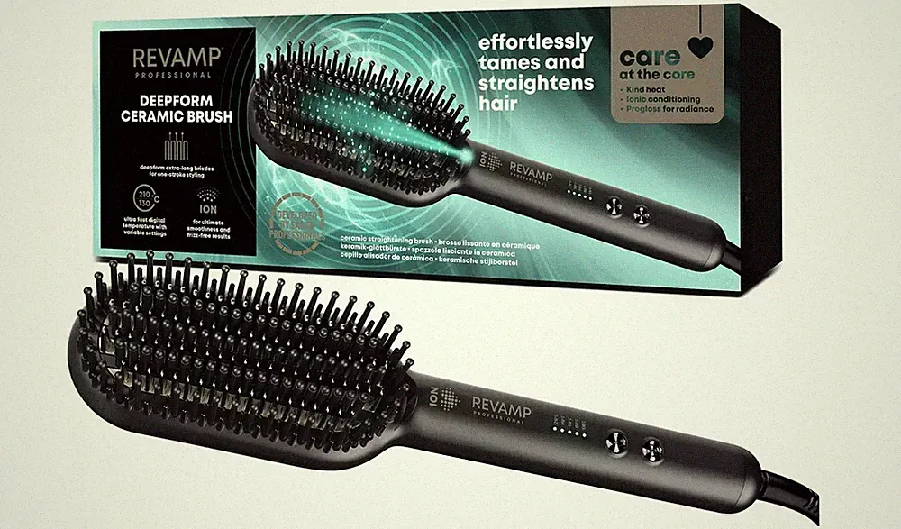 Revamp Progloss Deep Form Keramik Glättbürste, beheizte Keramikborsten