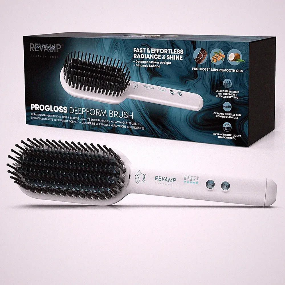REVAMP Progloss Deep Form Keramik-Glättungsbürste Haarbürste Glättbürste Hair