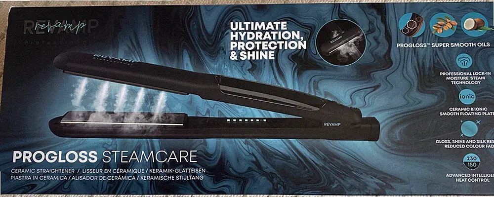 Revamp Progloss Steamcare Keramik Haarglätter - Schwarz