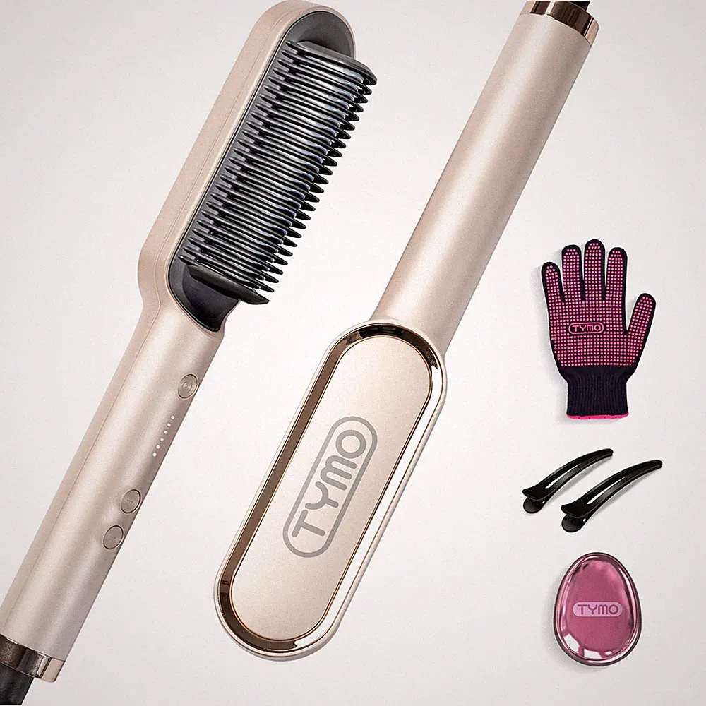 RING Glättbürste Haarglätter Bürste Keramik Glätteisen und Haarbürste 2 in 1