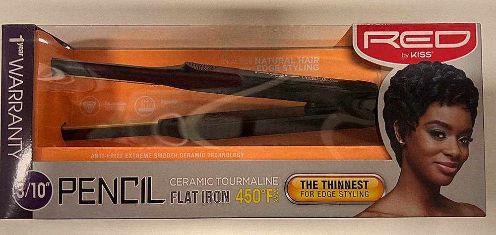 ROT von Kiss Bleistift 3/10" Mini flach Keramik dünnstes Eisen für Kantenstyling 450 ° F.