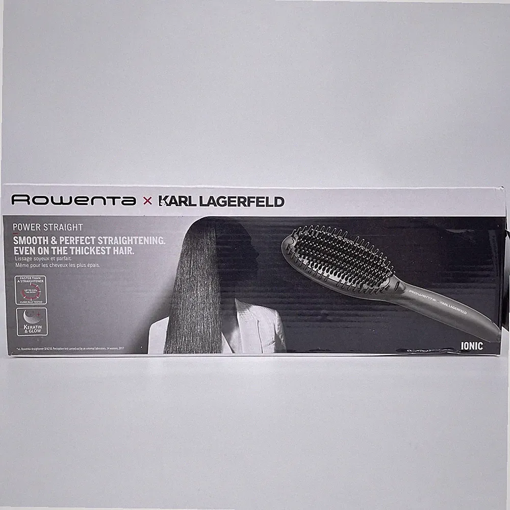 Rowenta x Karl Lagerfeld CF582L Powerstraight Glättungs-Heizbürste, alle Haartyp