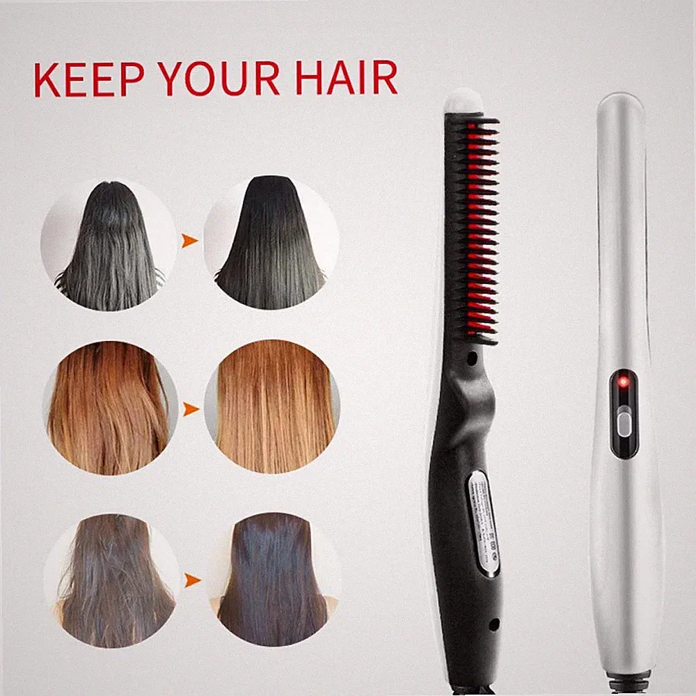 Schnurrbart Glätteisen Haarglättungsbürste Haarglättungskamm Haarglätter