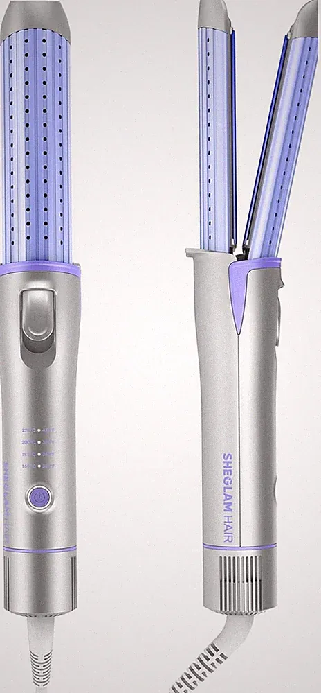 SHEGLAM Kaltluft Glätteisen Kamm Mit 360° Luftstrom Styler Lockenstab, Haarglätt