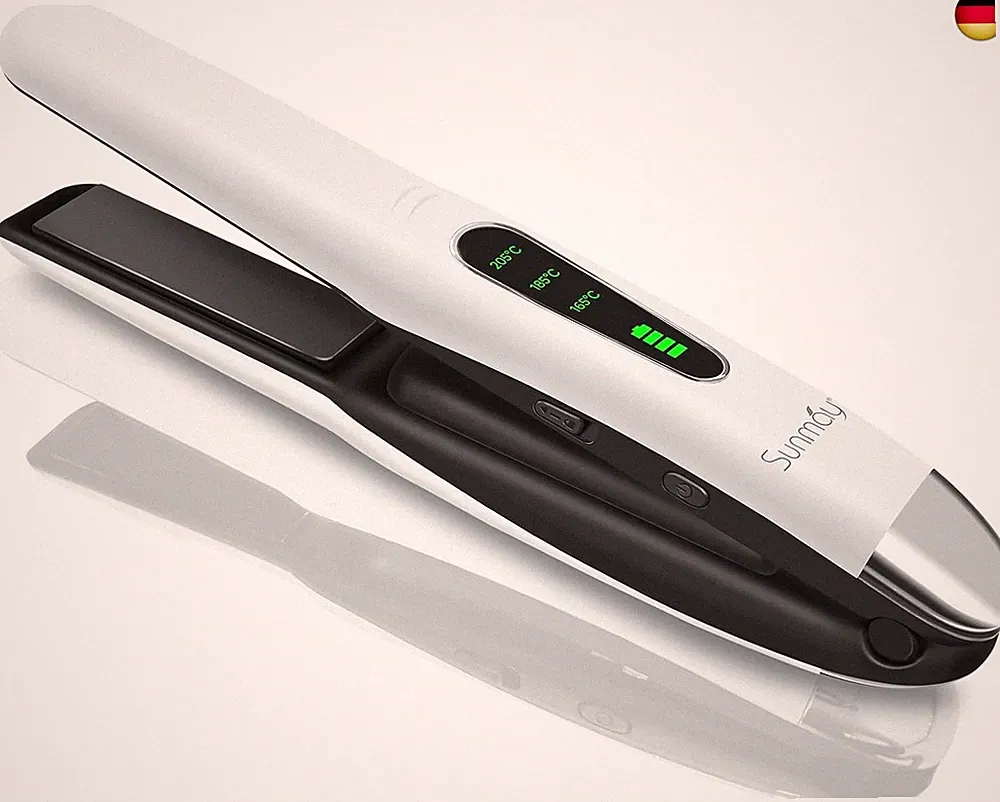 SUNMAY Voga Glätteisen Kabellos, Glätteisen Locken und Glätten 2 in 1, Tr