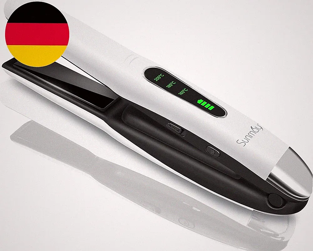SUNMAY Voga Glätteisen Kabellos, Titan Glätteisen Locken Und Glätten 2 in 1, Tra