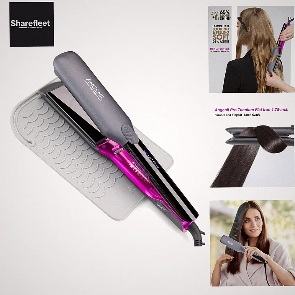 Titan Professioneller Glätteisen 4.5 cm Ion Haarglätter 2-in-1 Glätteisen Loc...