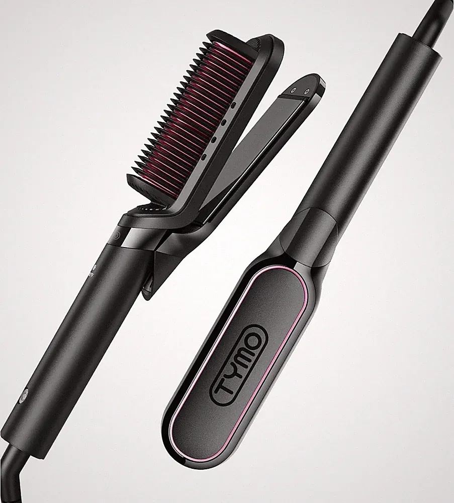 TYMO Glätteisen Haarglätter Bürste - 2 in 1 Glätteisen Locken und Glätten, Ionen