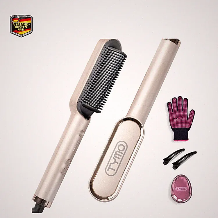 TYMO RING Glättbürste Haarglätter Bürste - Keramik Glätte