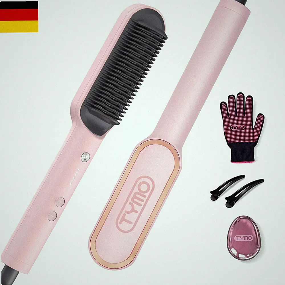 TYMO RING Glättbürste Haarglätter Bürste - Keramik Glätteisen und Haarbürste 2