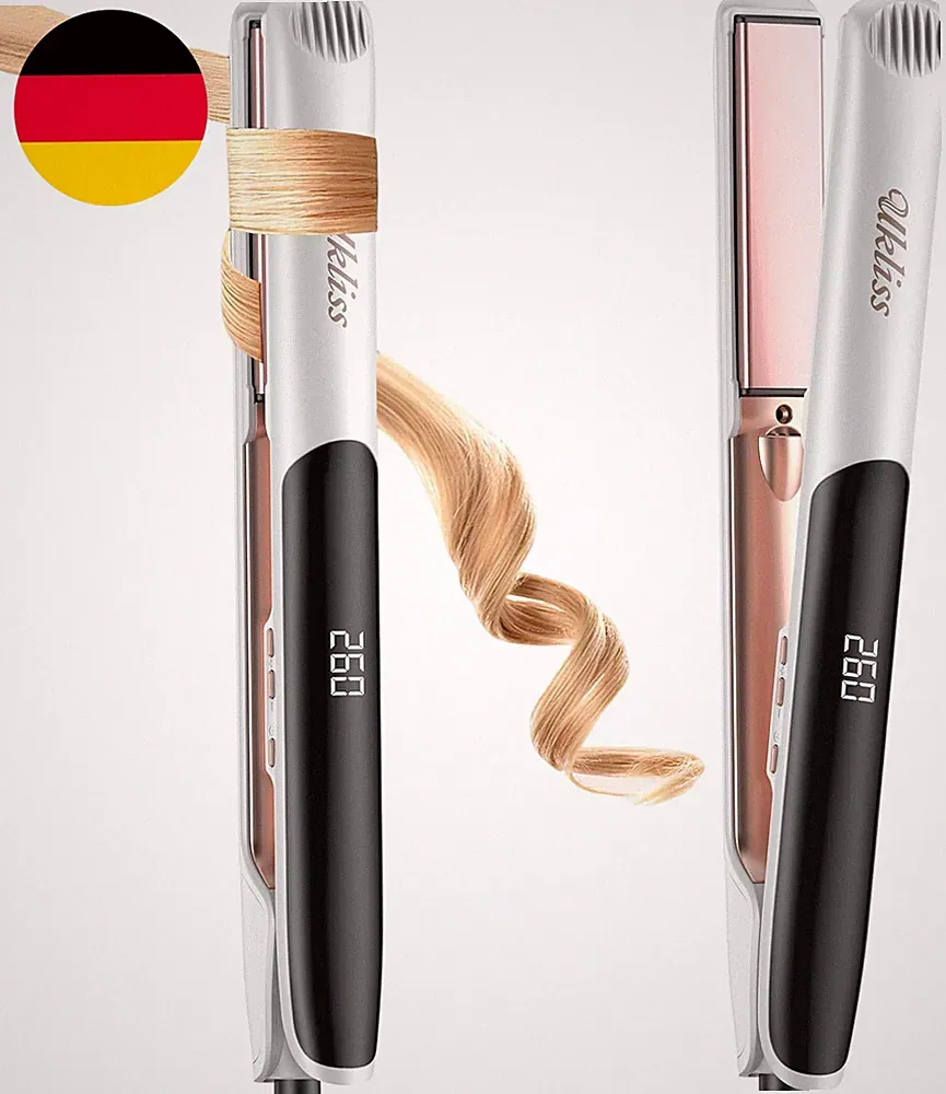 UKLISS Glätteisen Profi, 2 in 1 Haarglätter Mit Keramik- & Ionen-Technologie | 3