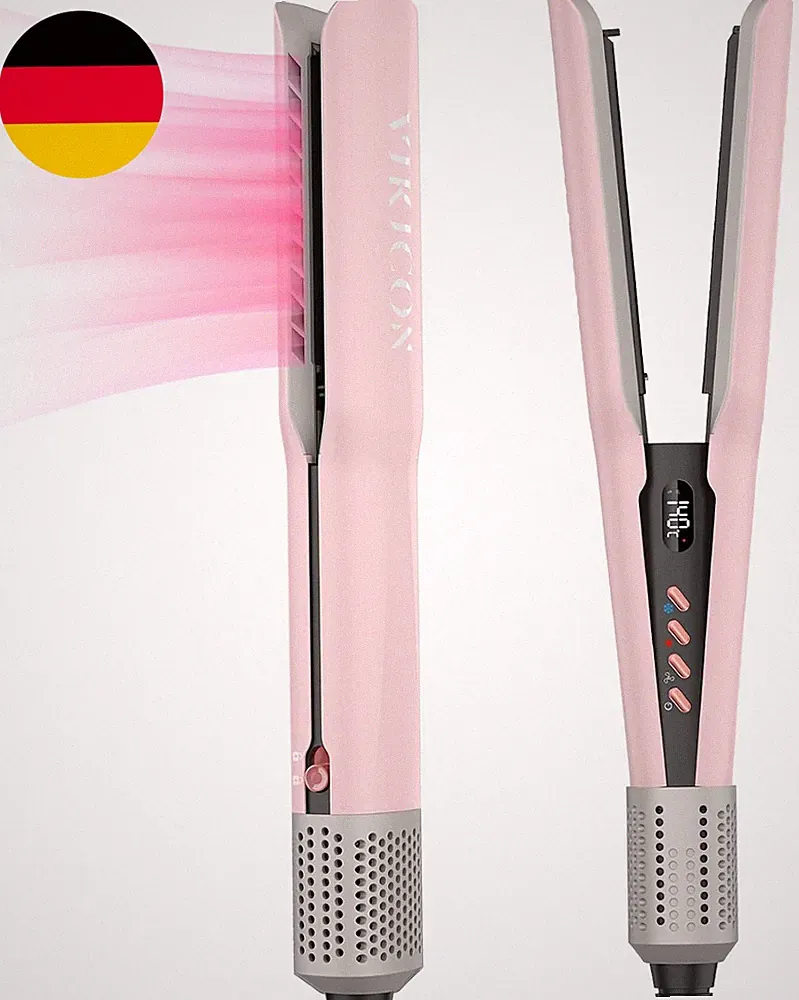 VIKICON Air Haarglätter, Professionelles Ionen Luft-Glätteisen Ohne Heizplatten