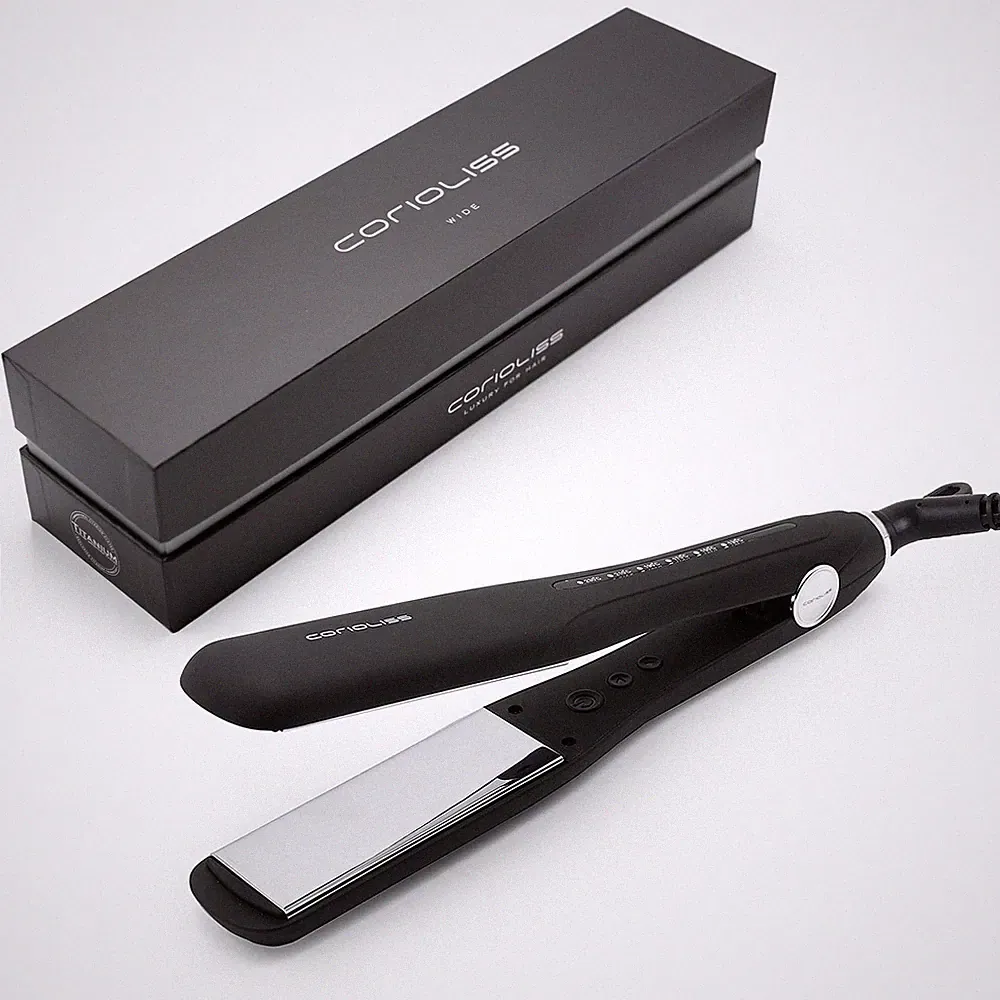 WIDE | Glätteisen | Extra Breite Titanplatten Anti Frizz | Haarglätter Locken...
