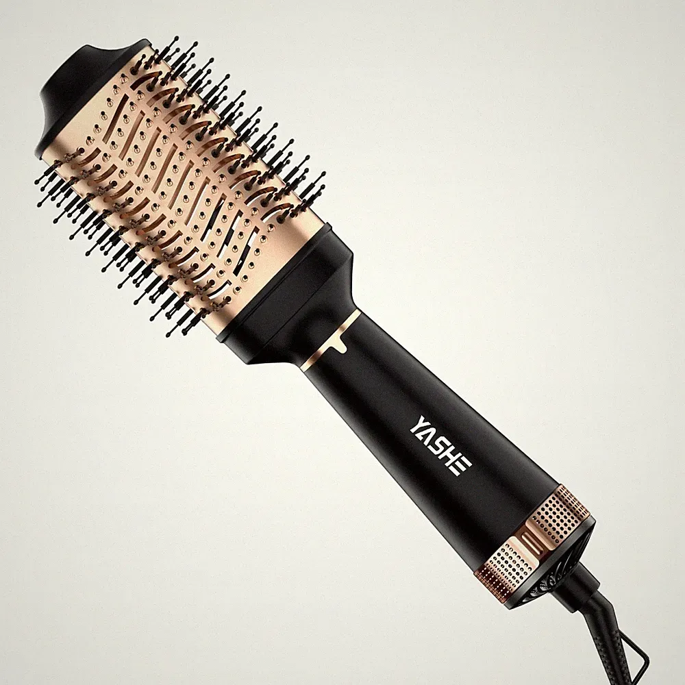 YASHE 4-in-1-Rundbürste für mehr Volumen, Glätteisen, Lockenstab